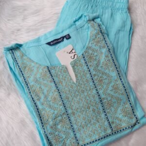 Luxury Lucknowi Chikankari Rayon Kurti Set – Exquisite Craftsmanship & Contemporary Elegance