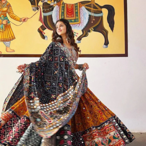 Multi Color Silk Embroidery Work Latest Navratri Lehenga Choli