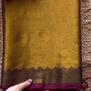 Golden Yellow Checks with Double Pett Zari Border – Kalyani Cotton Bharatanatyam Practice Saree