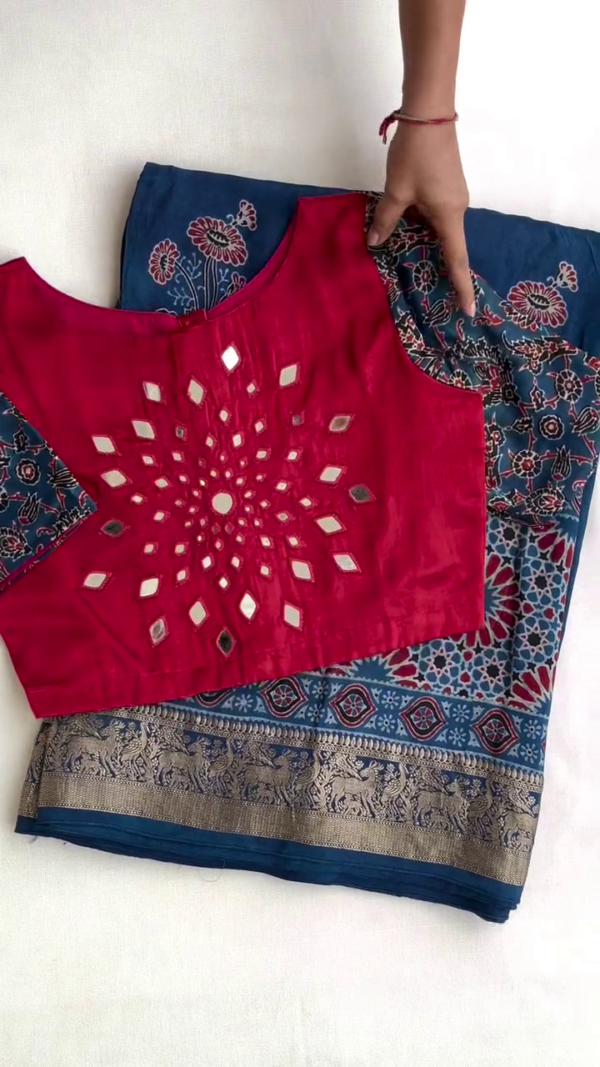 Heirloom Pure Assam Muga Saree with Natural Dyed Eri Extra Weft - Image 4