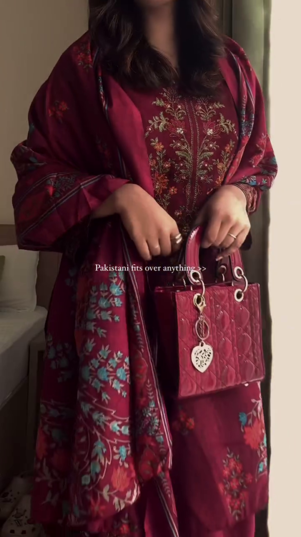 Royal Embroidered Jacquard Salwar Suit – A Classic Choice for Stylish Women - Image 2
