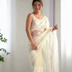 Ivory Elegance – A Saree of Pure Grace