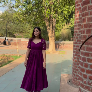Elegant Wine Purple Midi Dress – A Timeless Statement