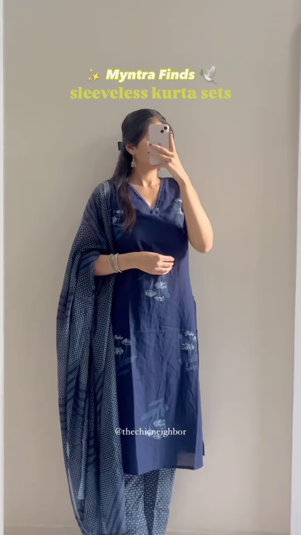 🌸✨ Breezy & Chic Sleeveless Kurta Sets ✨🌸 - Image 3