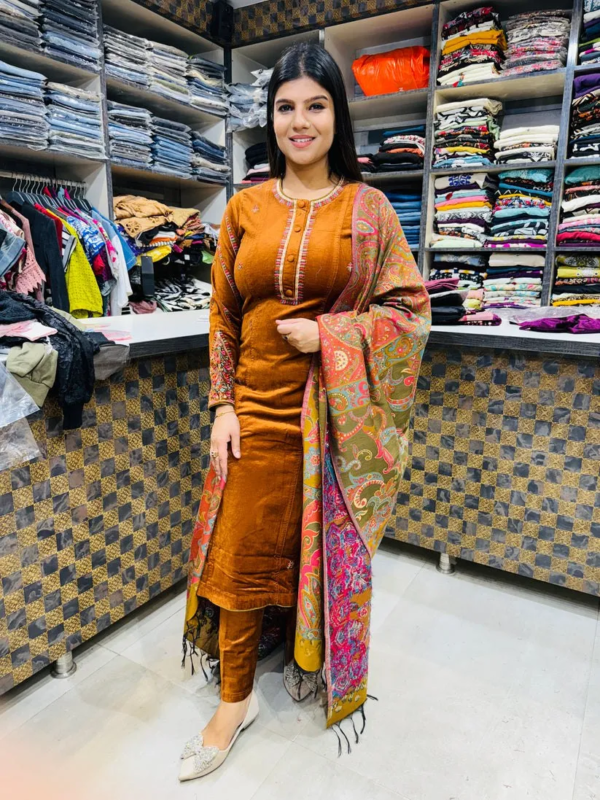 Premium Cotrize Stretchable  Suit with Heavy Shawl