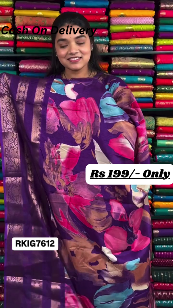 Elegant Tissue Silk Lace Border Purple Saree – A Perfect Blend of Grace and Luxury - Image 3