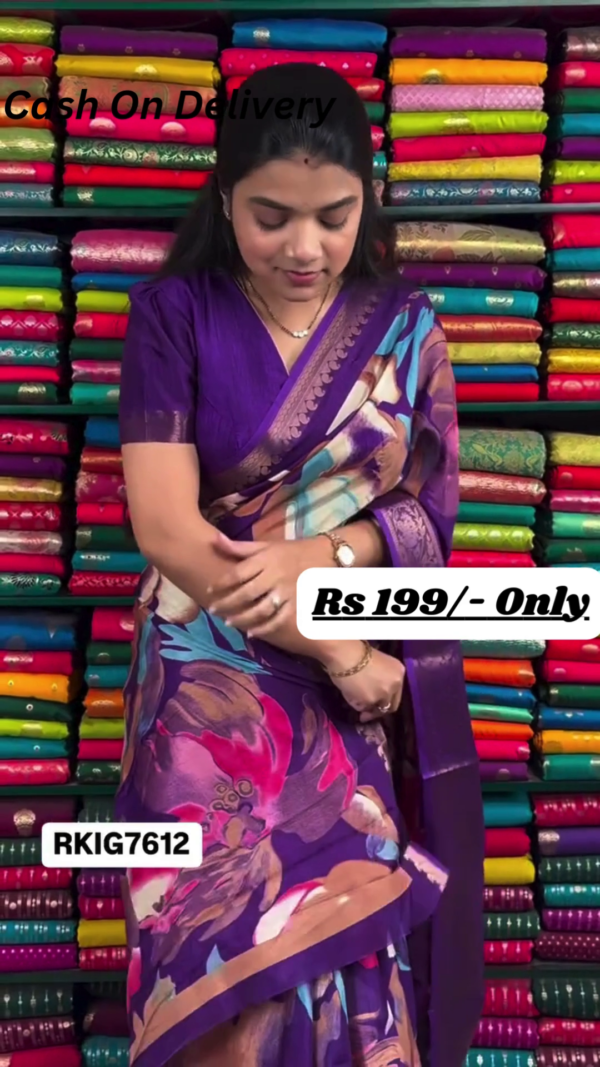 Elegant Tissue Silk Lace Border Purple Saree – A Perfect Blend of Grace and Luxury - Image 2