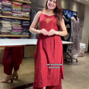 Solid Party Wear Round Neck Sleeveless Knee-Length Regular Fit Kurta – Effortless Elegance for Every Occasion