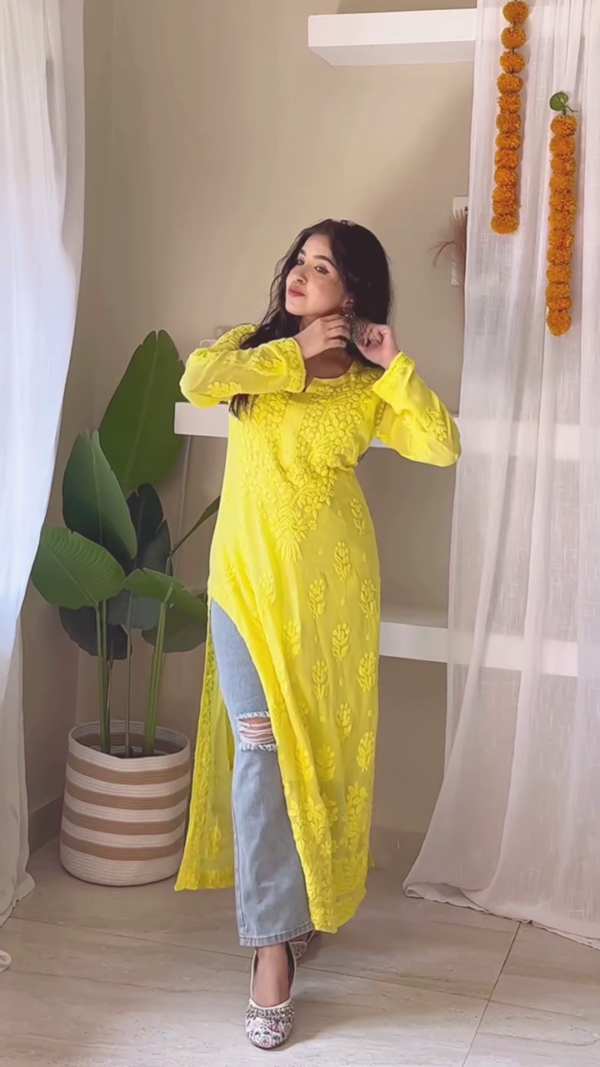 Fuchsia Elegance: Contemporary Chikankari Palazzo Set - Image 4