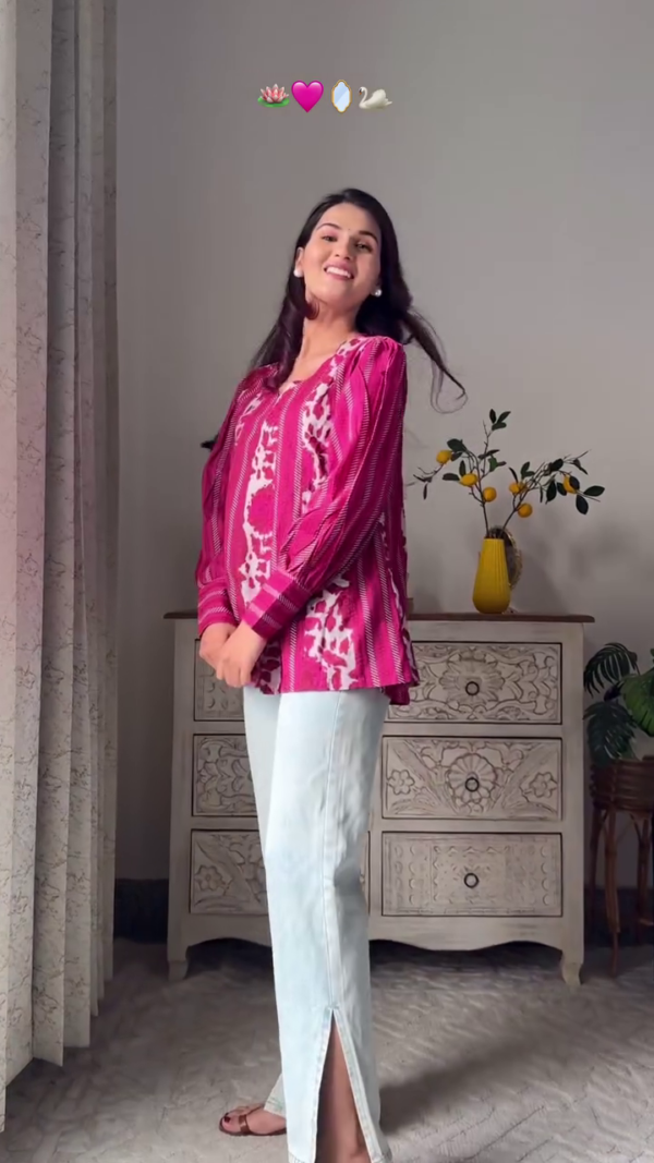 Scalloped Neck Full Sleeve Pure Cotton Top – A Chic Blend of Elegance & Comfort - Image 5