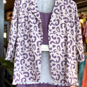 Lilac Leopard Print Co-Ord Set with Solid Inner & Shorts – Bold & Breezy