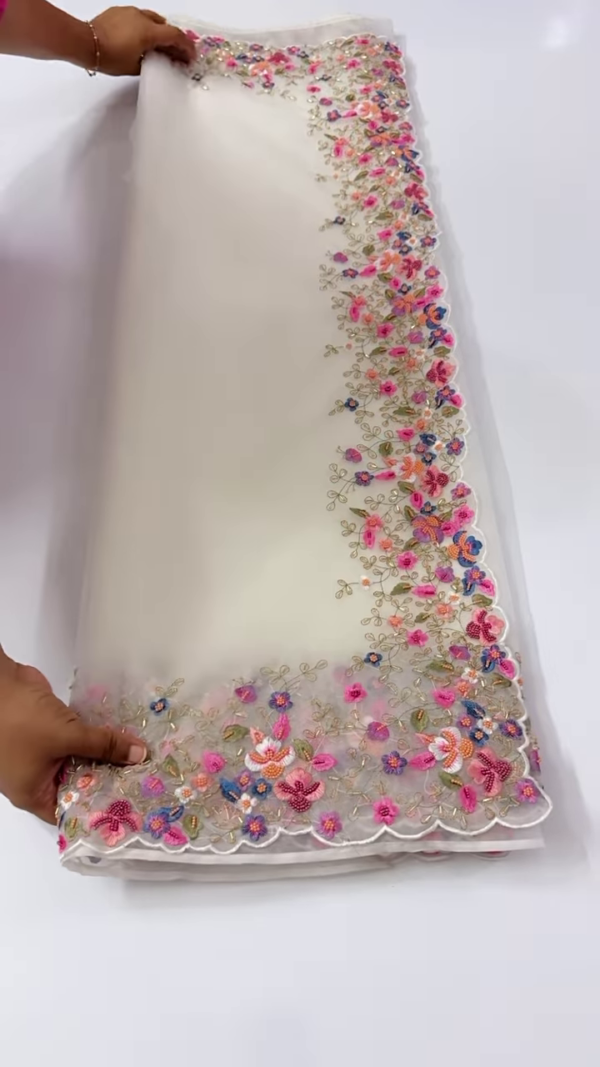 ✨ Florals in Full Bloom – Graceful Elegance on Sheer Magic ✨ - Image 2