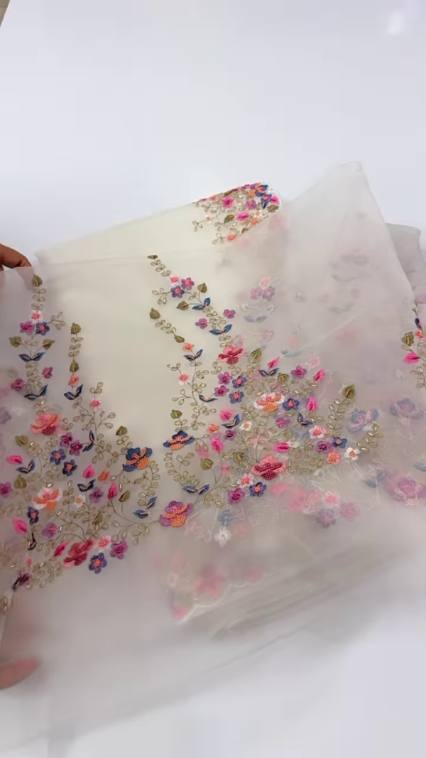 ✨ Florals in Full Bloom – Graceful Elegance on Sheer Magic ✨ - Image 3