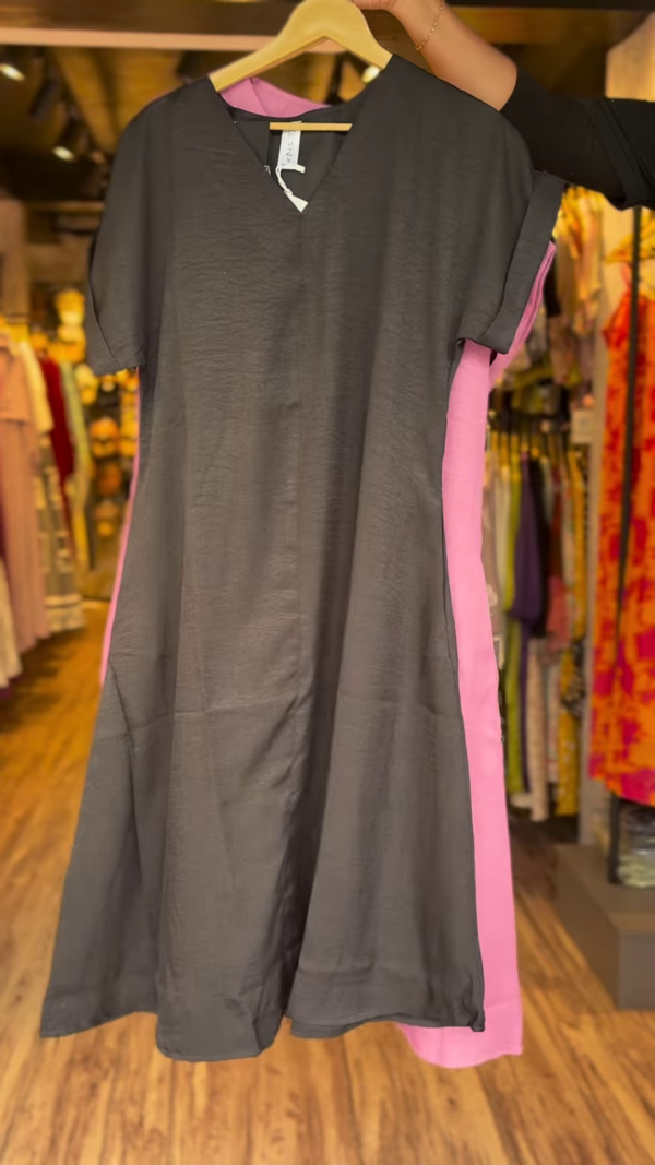 Minimalist Vibe Cotton A-Line Dress – Stay Cool, Look Effortless 🌿 - Image 3