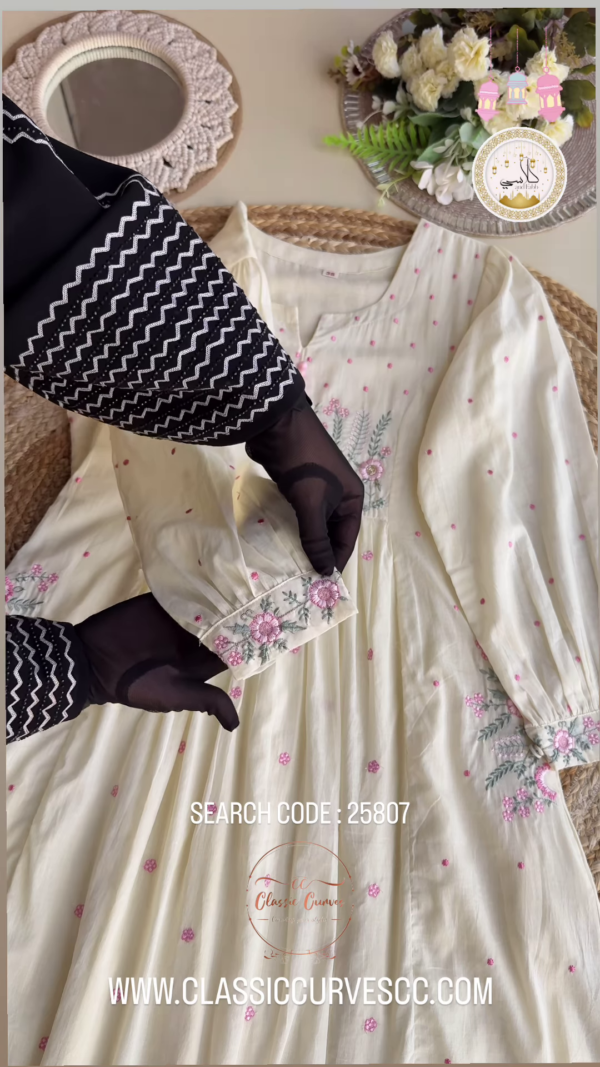 Bloom Embroidered Kurta – Ramadan Special Pastel Edit - Image 4