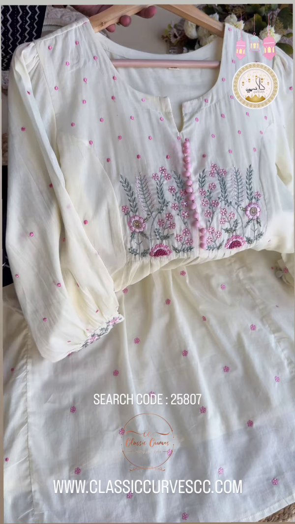Bloom Embroidered Kurta – Ramadan Special Pastel Edit - Image 2