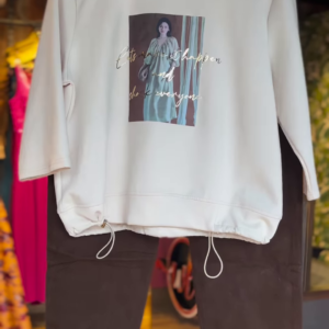 Urban Muse – Slogan Sweatshirt & Corduroy Pants Set
