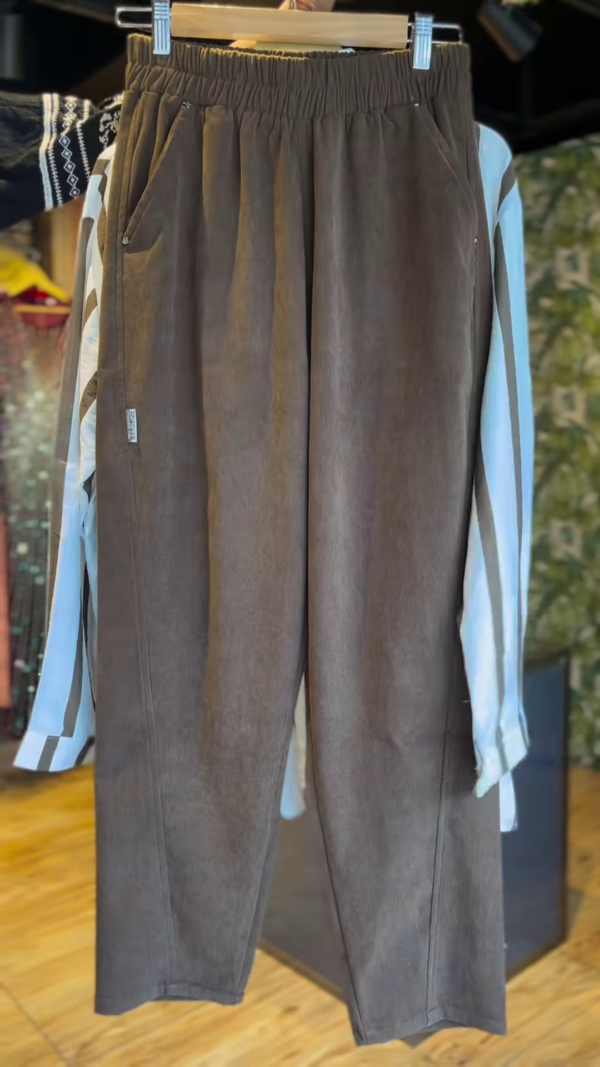 Mocha Mirage – Striped Coord Shirt Set - Image 2