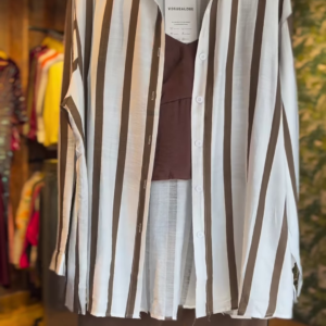 Mocha Mirage – Striped Coord Shirt Set