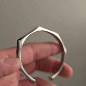 Sleek Silver-Tone Open Cuff Bracelet for Men